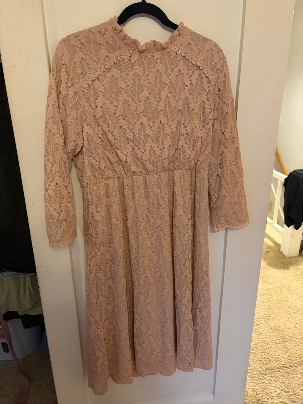 orange creek Girls' Lace Tea-Length Dress - Blush